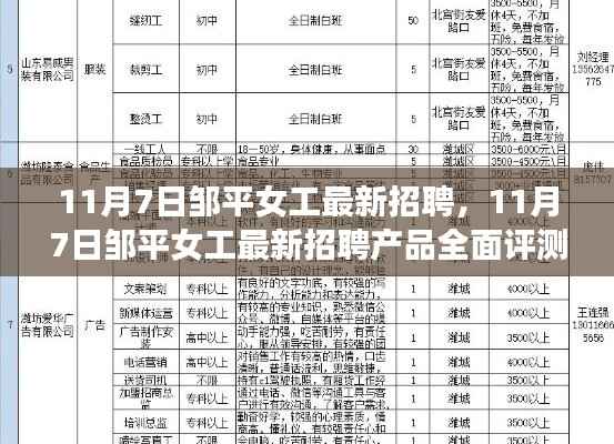 11月7日邹平女工最新招聘及全面评测报告
