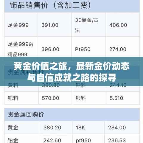 黄金价值之旅,最新金价动态与自信成就之路的探寻