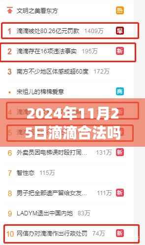 关于滴滴合法性的最新探讨,聚焦滴滴在2024年11月25日的合法性热门消息