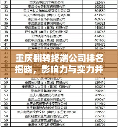 重庆翻转终端公司排名揭晓,影响力与实力并存!
