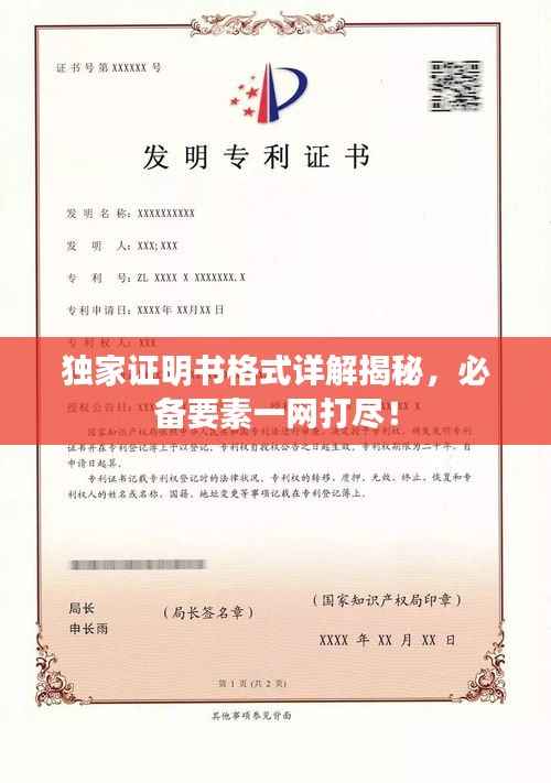 独家证明书格式详解揭秘,必备要素一网打尽!